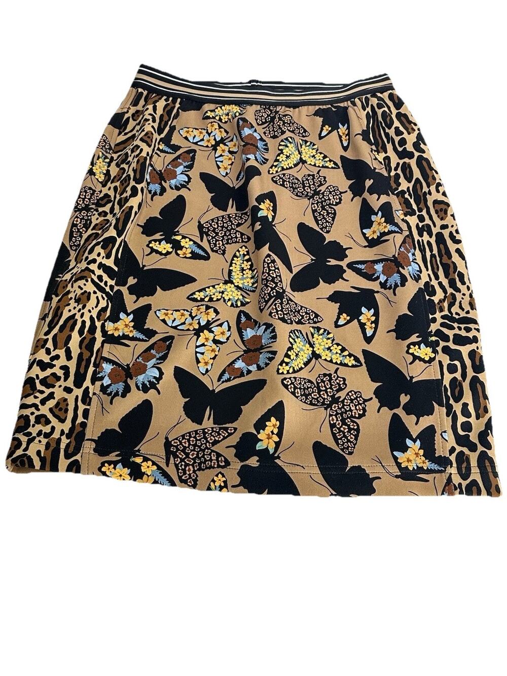 riani butterfly Cheetah Print stretch pencil skirt Size FR 40 CA 8